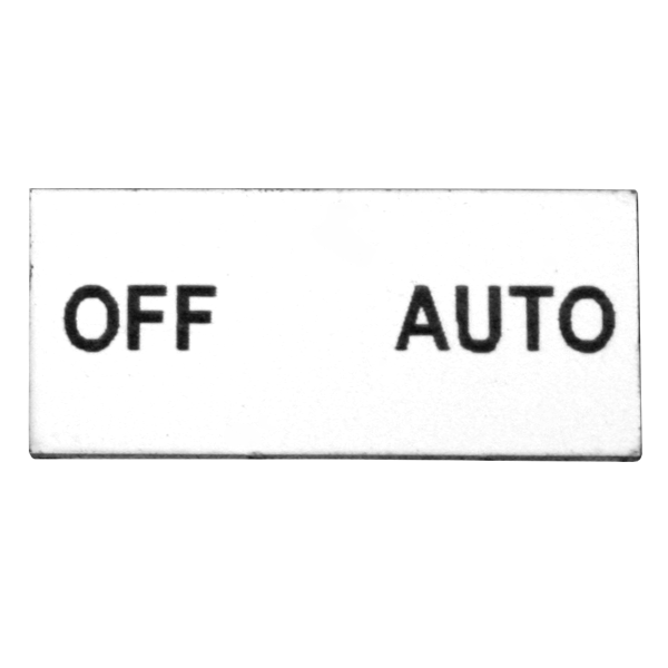 2 Position Engraved Legend Plate (OFF/AUTO) Eltech