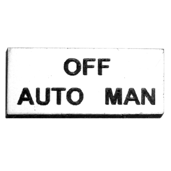 AUTO OFF MAN Engraved Legend Plate for Selector Switch Eltech
