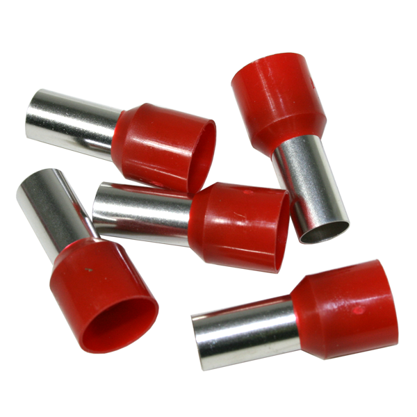 Single Cord End Ferrule 35mm x 16mm Red Eltech